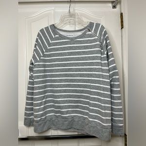 Liz Claiborne Size Large Grey Striped Sweater